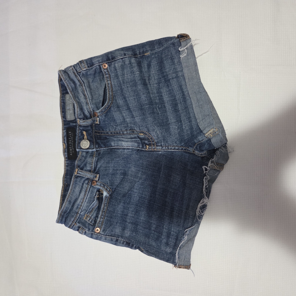 Aeropostale High Waisted Shorty Blue Denim Shorts Y2k 000